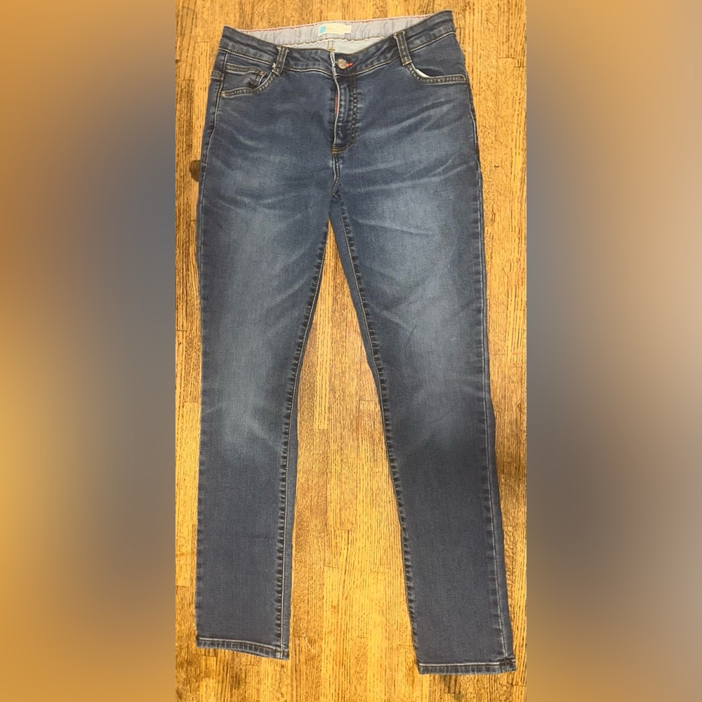 Boden Boys 15Y R Jeans Blue Skinny Leg Adjustable Waist Button Pockets Cotton‎